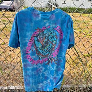 Broken Promises Santa Cruz Cobra Snake Tie Dye T-Shirt Medium Blue Graphic Tee